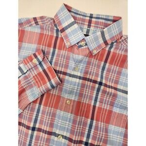 Vineyard Vines Men's L Plaid‎ Long Sleeve Performance Nylon Classic Murray Shirt